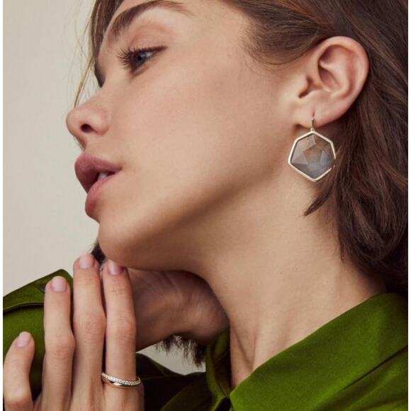 NWT! Kendra Scott Vanessa 14K Goldplated & Glass Drop Earrings - Picture 4 of 4